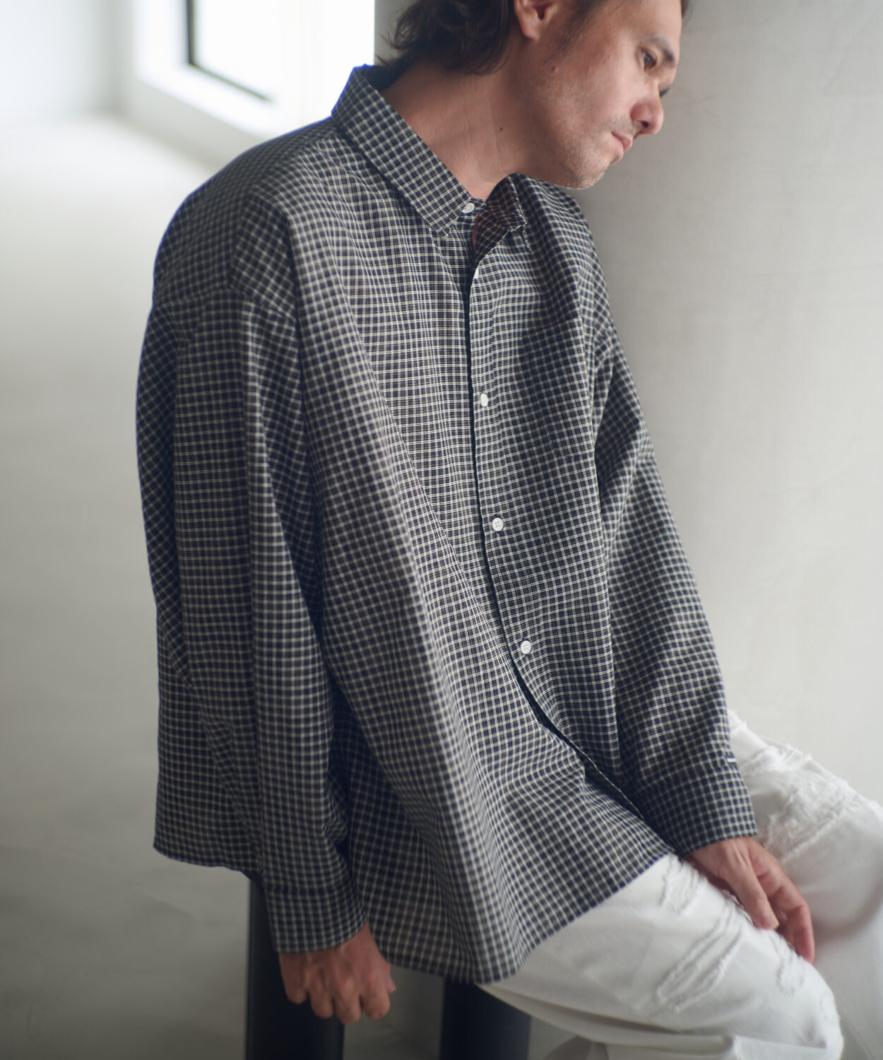 【予約商品9月中旬〜下旬】smallcheckwideshirt_AP2525008_シャツ7