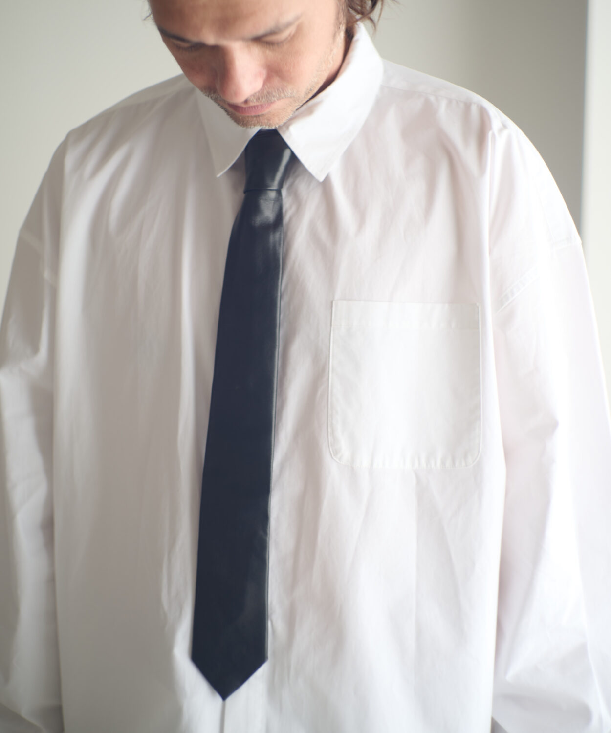 leather narrow tie_AP2529031_小物