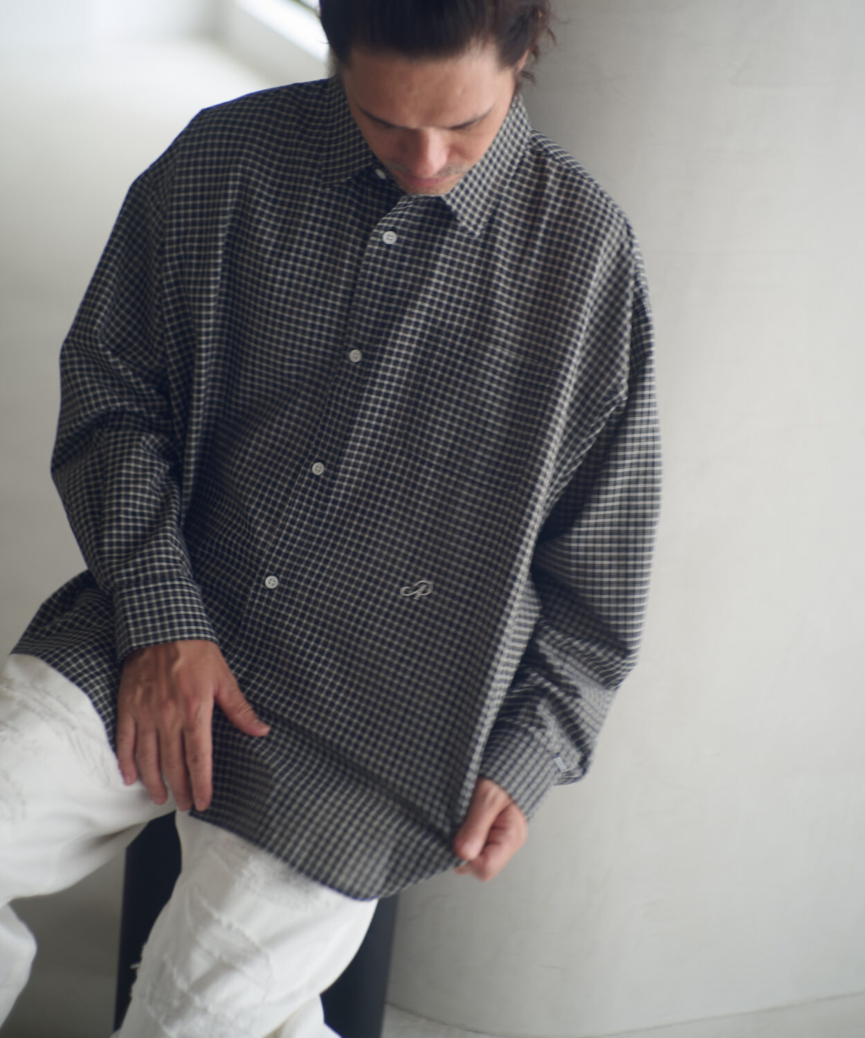 【予約商品9月中旬〜下旬】smallcheckwideshirt_AP2525008_シャツ6